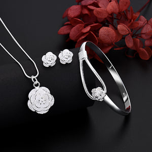 Set  de Rosa Plata 925