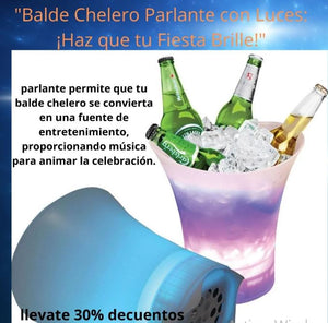 BALDE CHELERO CON PARLANTE Y LUCES LED